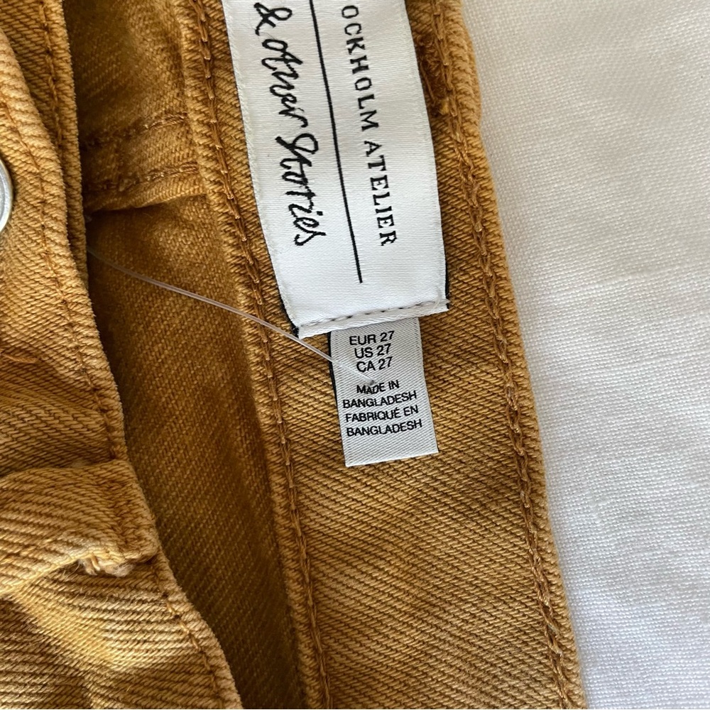 & Other Stories Straight Leg High Waist Jeans Mustard - Picture 16 of 16